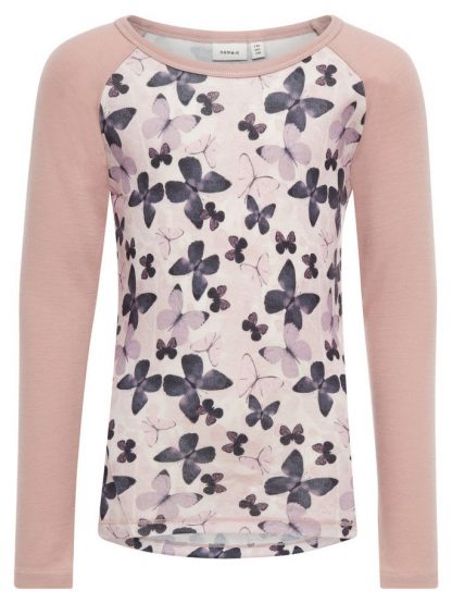 Name It Name It Kids Nitwillitobu rosa ulltrøye med sommerfugler – Mio Trend