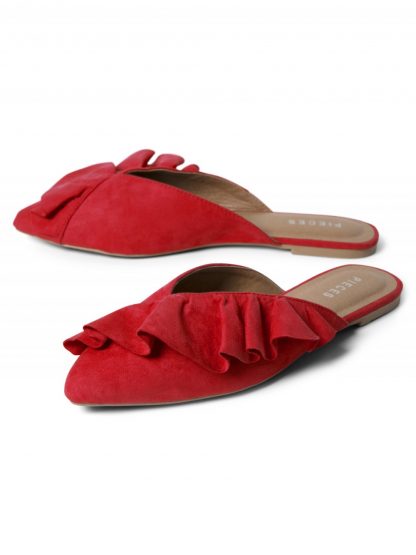 Pieces Røde slippers, sko fra Pieces – Mio Trend