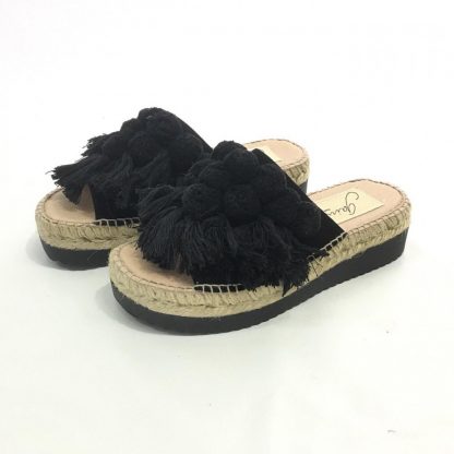 Gaimo Sorte sandaler med dusker fra Gaimo – Mio Trend