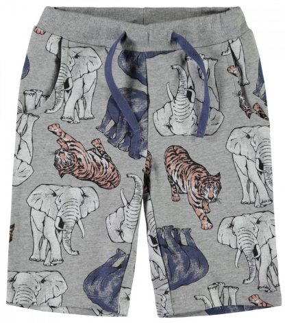 Shorts Animal grå shorts med afrikanske dyr – Mio Trend