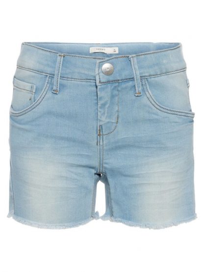 Shorts Kort, lys blå denimshorts til jente – Mio Trend