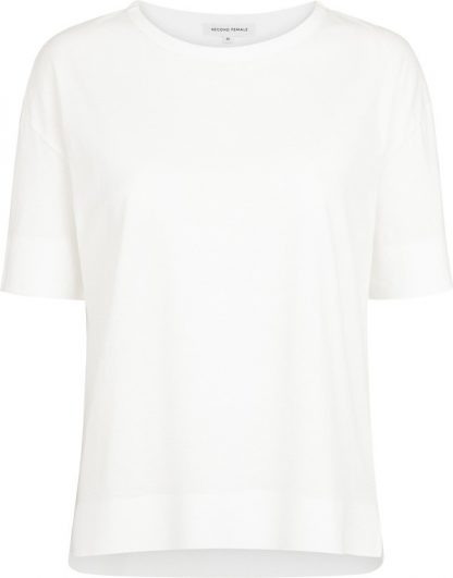 Second Female Mino off white t-skjorte – Mio Trend