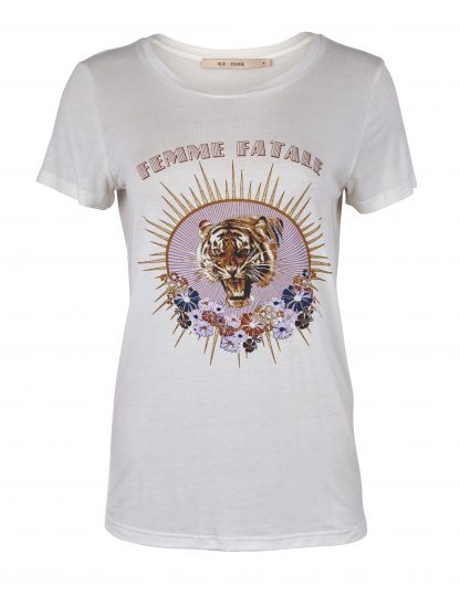 Rue de Femme Tiger hvit t-skjorte – Mio Trend