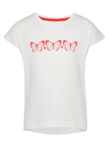 T-skjorter Vegas hvit t-skjorte med sommerfugler – Mio Trend