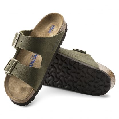 Birkenstock Armygrønne sandaler, Arizona steer khaki  – Mio Trend