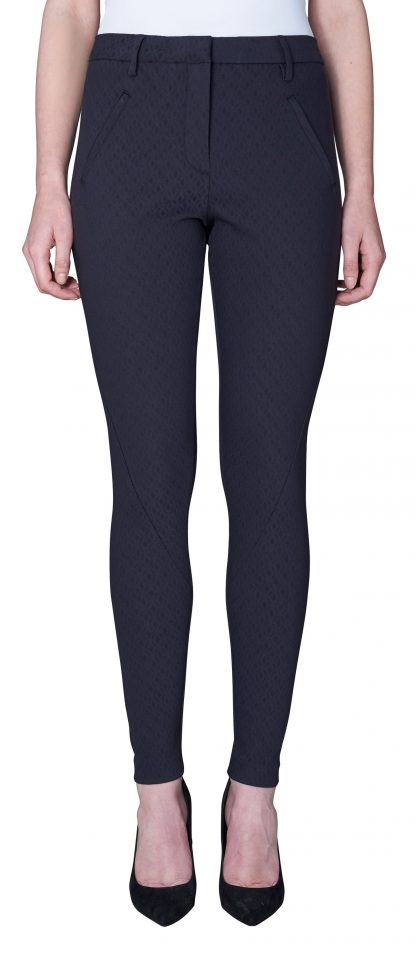 FiveUnits Angelie mørk blå bukse med mønster – Mio Trend