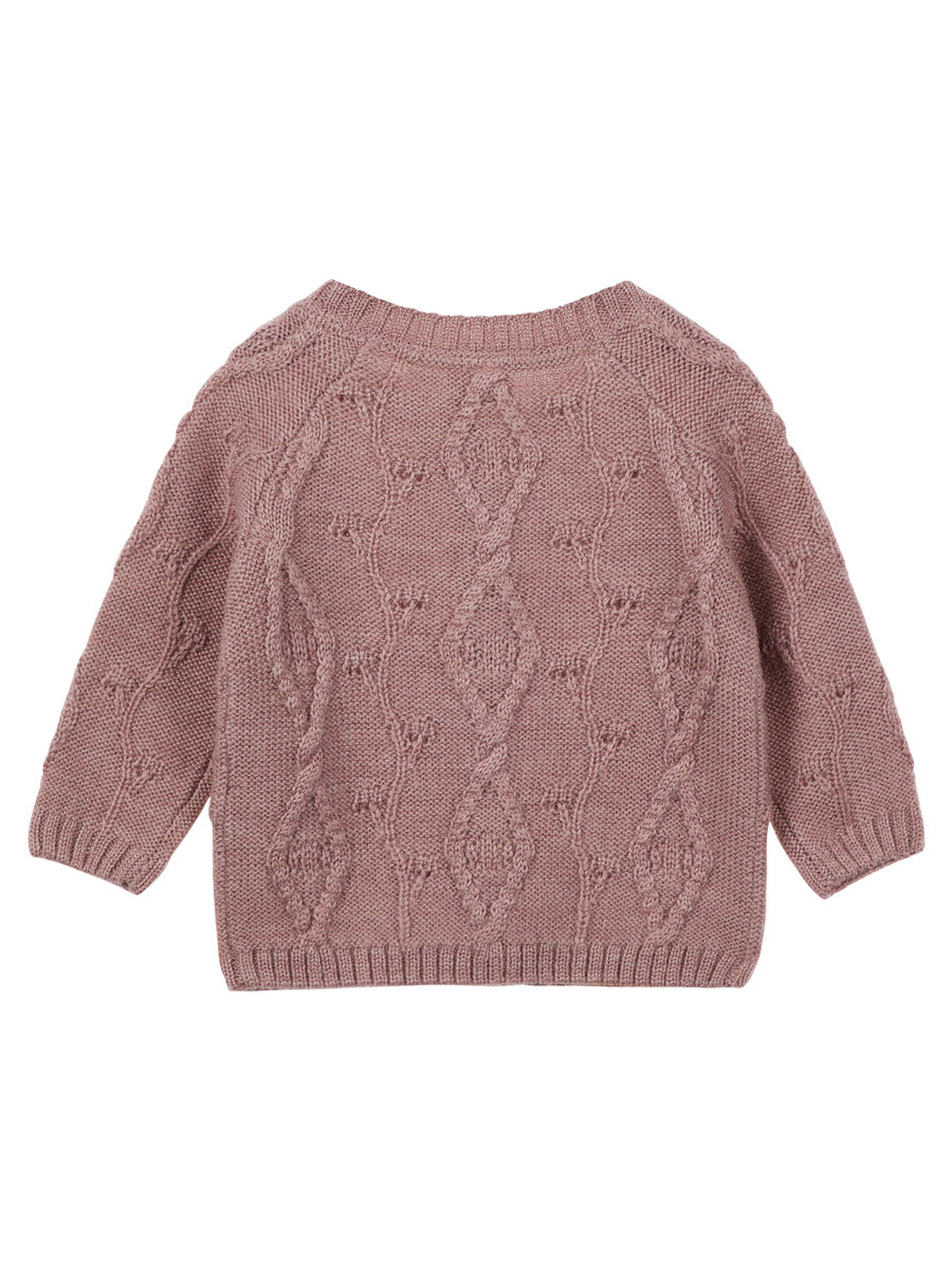 NbfWrilla wool knit cardigan, woodrose - Image 2