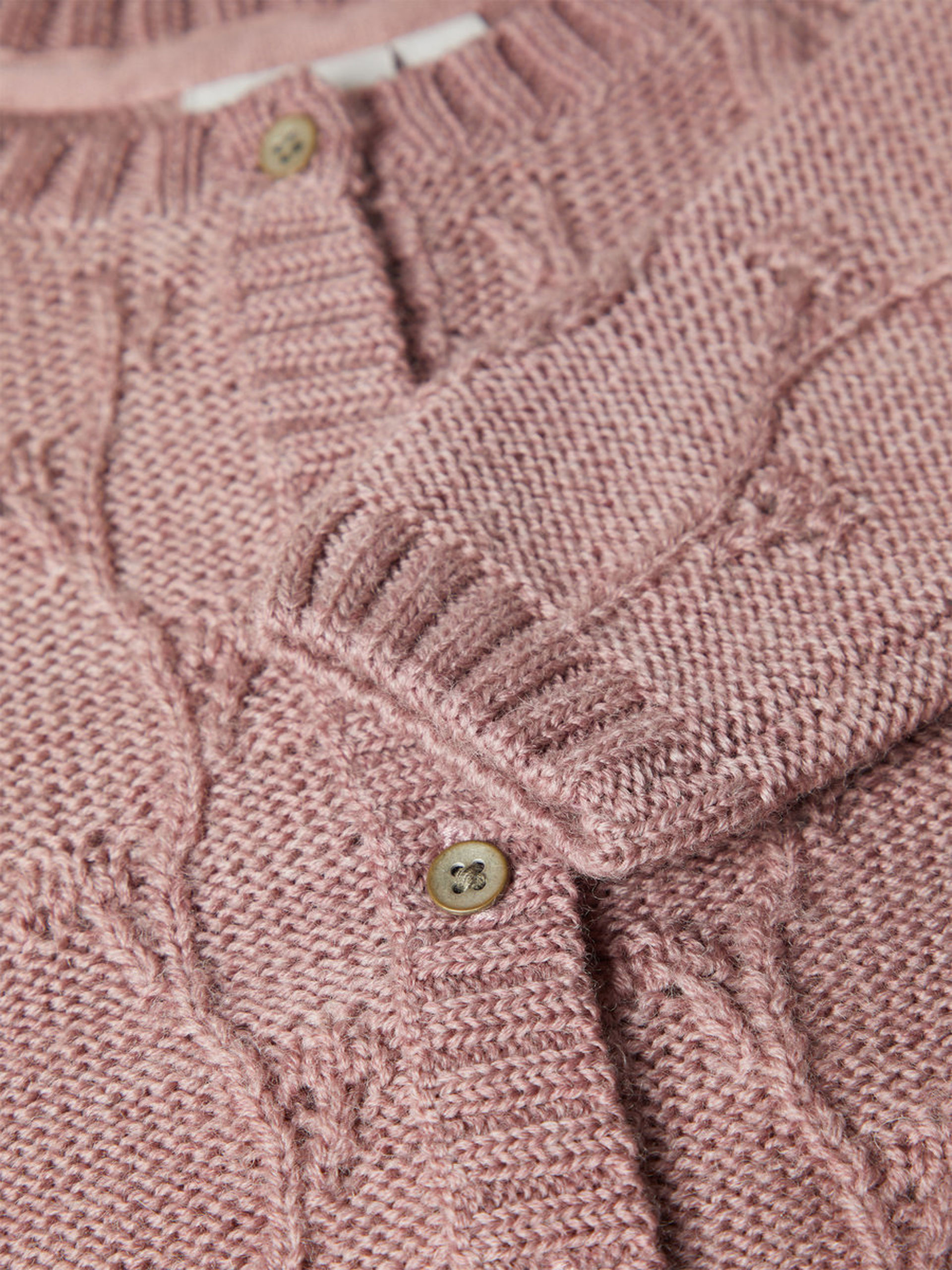 NbfWrilla wool knit cardigan, woodrose - Image 3