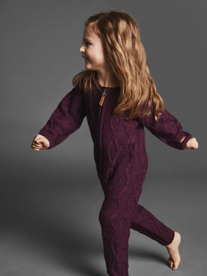 Hel ulldress til barn, lilla