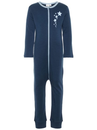 Pysjamas i ull til barn, blå – Nattøy Willit blå pysjamas i ull – Mio Trend
