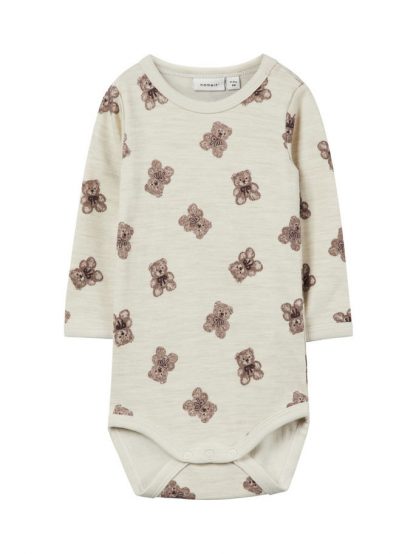 Name It ullbody, unisex – Ull Wup body i ull med bamser til baby – Mio Trend
