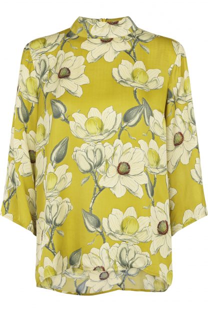 Gul bluse med blomster fra Second Female – Second Female Magnolia gul bluse – Mio Trend