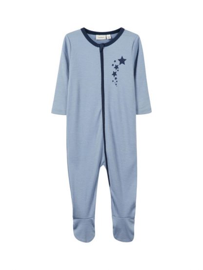 Pysjamas i ull til baby fra Name It, blå. – Nattøy pysjamas i ull til baby – Mio Trend