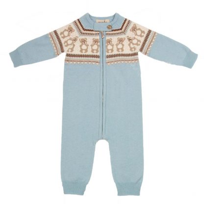Blå ulldress fra MeMini – Memini strikkedress blå Theo – Mio Trend