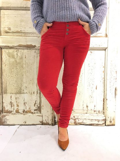 Bianco bukse i rød cord – Bianco Jeans rød cordbukse – Mio Trend