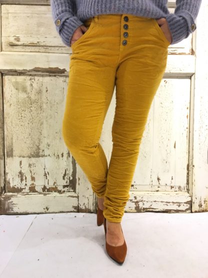Bianco gul bukse i cord – Bianco Jeans gul cordbukse – Mio Trend