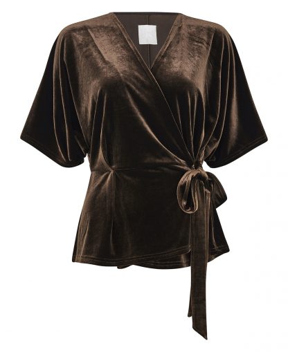 Line of Oslo brun topp – Line of Oslo brun topp i velour Tara – Mio Trend
