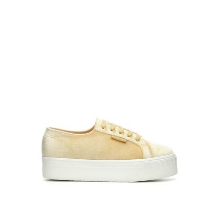 Superga sko i beige velour – Superga velvet beige sko – Mio Trend