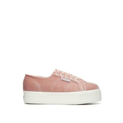 Superga sko i velour, rosa – Superga  velvet rosa sko – Mio Trend