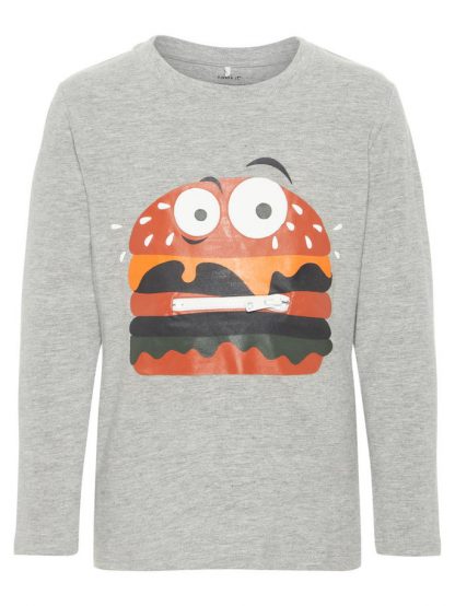 genser med hamburger – Name It grå genser med hamburger – Mio Trend