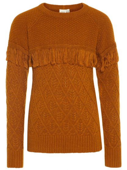 Name It okergul strikkegenser – Name It NkfOfrill knit genser, cathay spice – Mio Trend