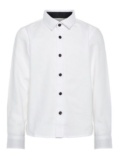 Hvit penskjorte til barn – Skjorter og vester hvit skjorte med sorte knapper – Mio Trend