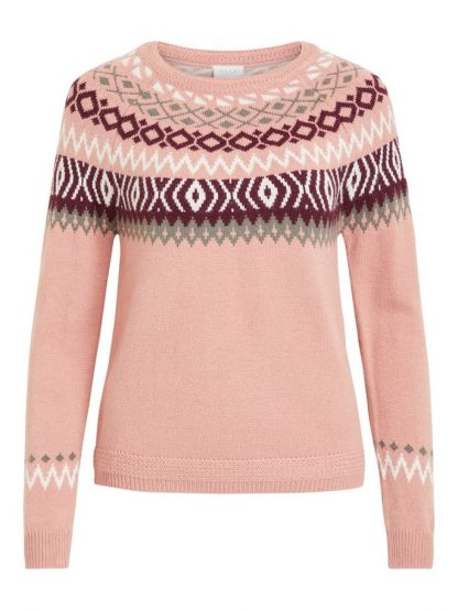 Rosa genser fra Vila – Vila rosa strikkegenser Vihella – Mio Trend