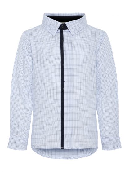 Name It penskjorte – Skjorter og vester hvit skjorte med lyse blå ruter – Mio Trend