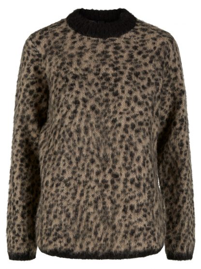 Genser i leopard – Y.A.S strikkegenser i leopard  – Mio Trend