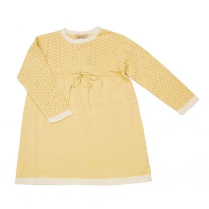 Memini gul kjole – Memini gul strikkekjole Eira  – Mio Trend