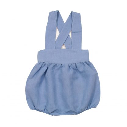 Blå romper til barn – Shorts blå romper i lin Floppy – Mio Trend