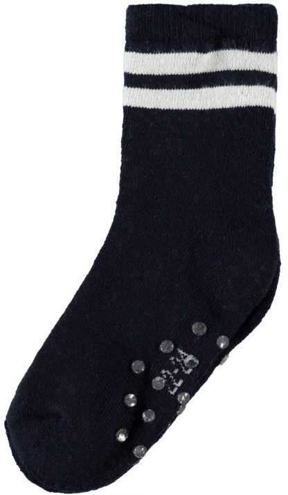 Antigli sokker, mørke blå – Sokker og strømpebukser antiglisokker blå med hvit stripe – Mio Trend