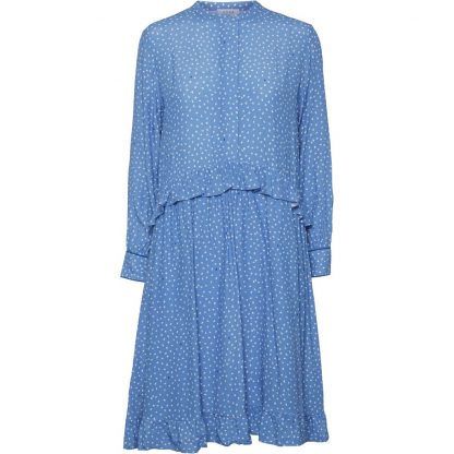 Norr blå kjole – NORR blå kjole med prikker Christie – Mio Trend
