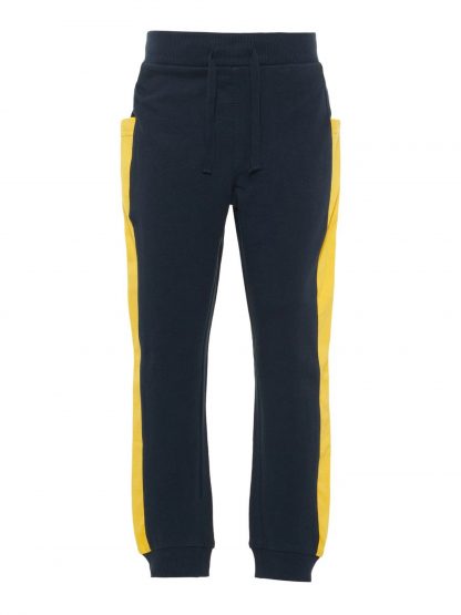 Joggebukse til gutt – Name It joggebukse med gul stripe – Mio Trend