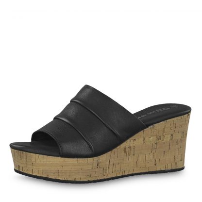 Sandal med kilehel – Tamaris sort sandal med kilehel – Mio Trend