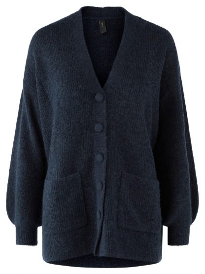 Marineblå strikkejakke YAS – Y.A.S mørke blå cardigan Rikke – Mio Trend