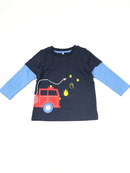 Genser med brannbil – Name It marineblå genser med brannbil – Mio Trend