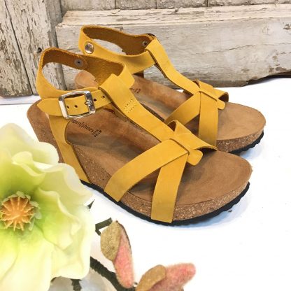 Gule sandaler kilehel – Copenhagen Shoes gule sandaler Selena – Mio Trend