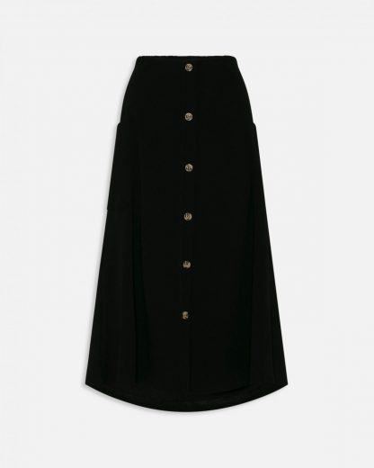 Sisters Point sort skjørt – Skjørt sort skjørt med knapper – Mio Trend