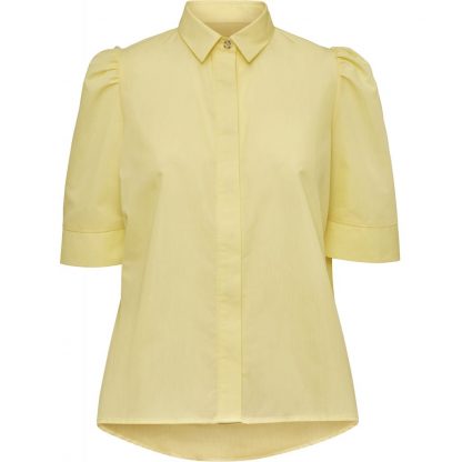 Norr gul bluse – NORR gul bluse med puffarmer Billie – Mio Trend