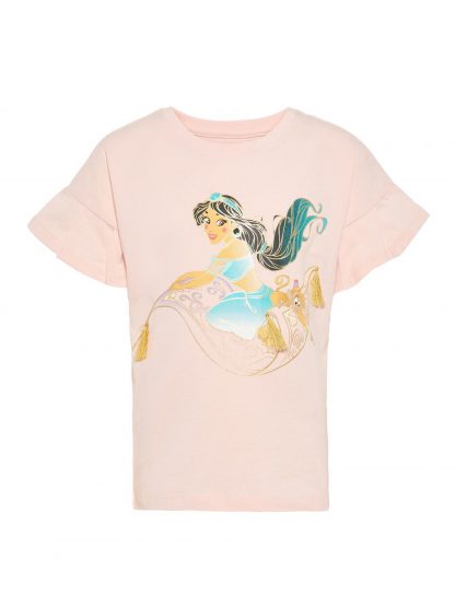 Aladdin t-skjorte til barn – T-skjorter rosa t-skjorte med Jasmin fra Aladdin – Mio Trend