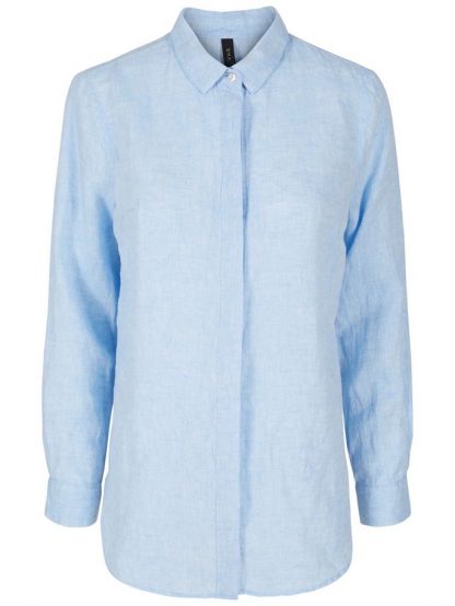Lyse blå linskjorte – Y.A.S lyse blå linskjorte – Mio Trend