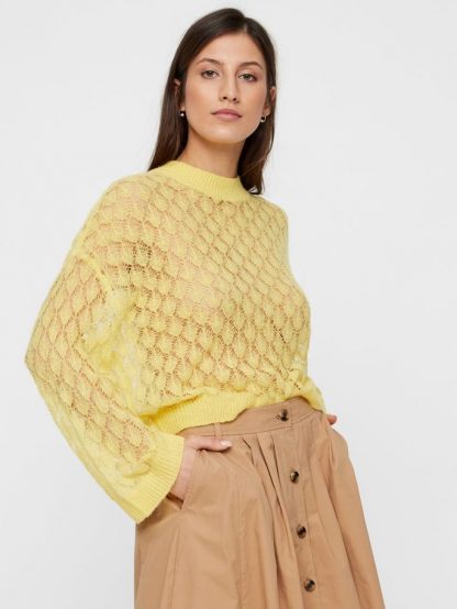 Gul genser fra Yas – Y.A.S gul strikkegenser – Mio Trend