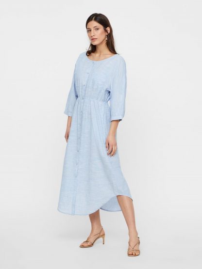 Lyse blå kjole – Y.A.S lyse blå skjortekjole Yasjamia – Mio Trend