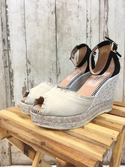 Gamio sandaler kilehel – Gaimo kilehel espadrillos beige  – Mio Trend