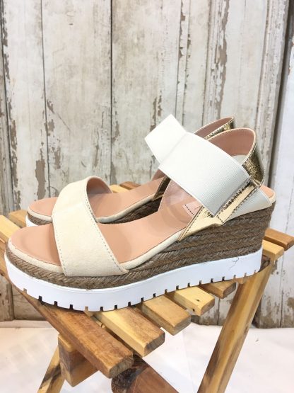 Gaimo beige sandaler – Gaimo sandaler med kilehel beige – Mio Trend