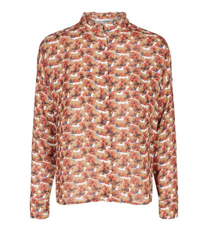 Bluse med brune blomster – Co`couture brun bluse med blomster Dyron – Mio Trend