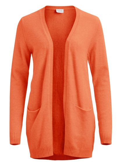 Vila oransje jakke – Vila oransje cardigan Viril – Mio Trend