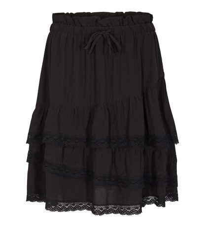 Sort skjørt med blonder – Co`couture sort skjørt  – Mio Trend