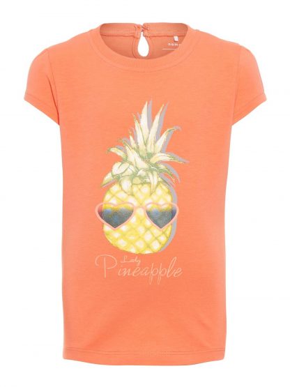 T-skjorte med ananas – T-skjorter coral t-skjorte med ananas – Mio Trend